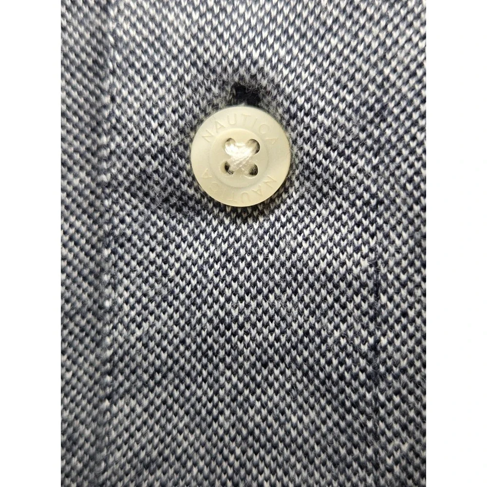 Nautica Gray Button Up Short Sleeve Polo‎ Shirt Men's Large
